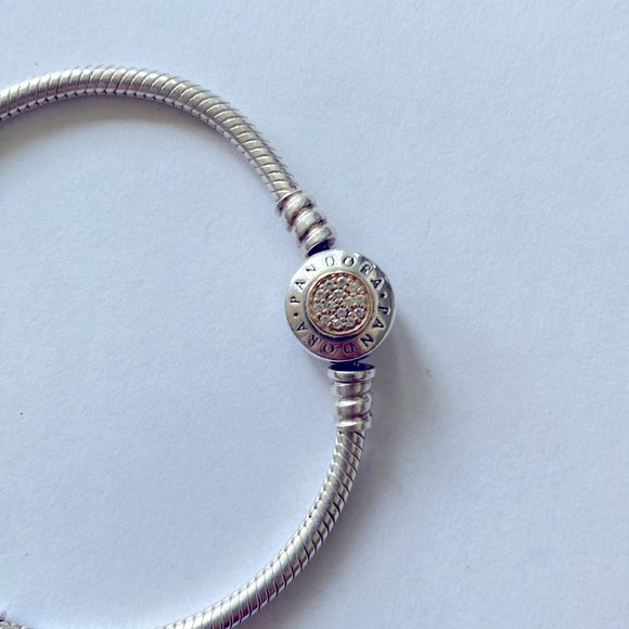 Pandora Moments Logo Bracelet Sterling and 14k Gold with CZs - Picture 4 of 6